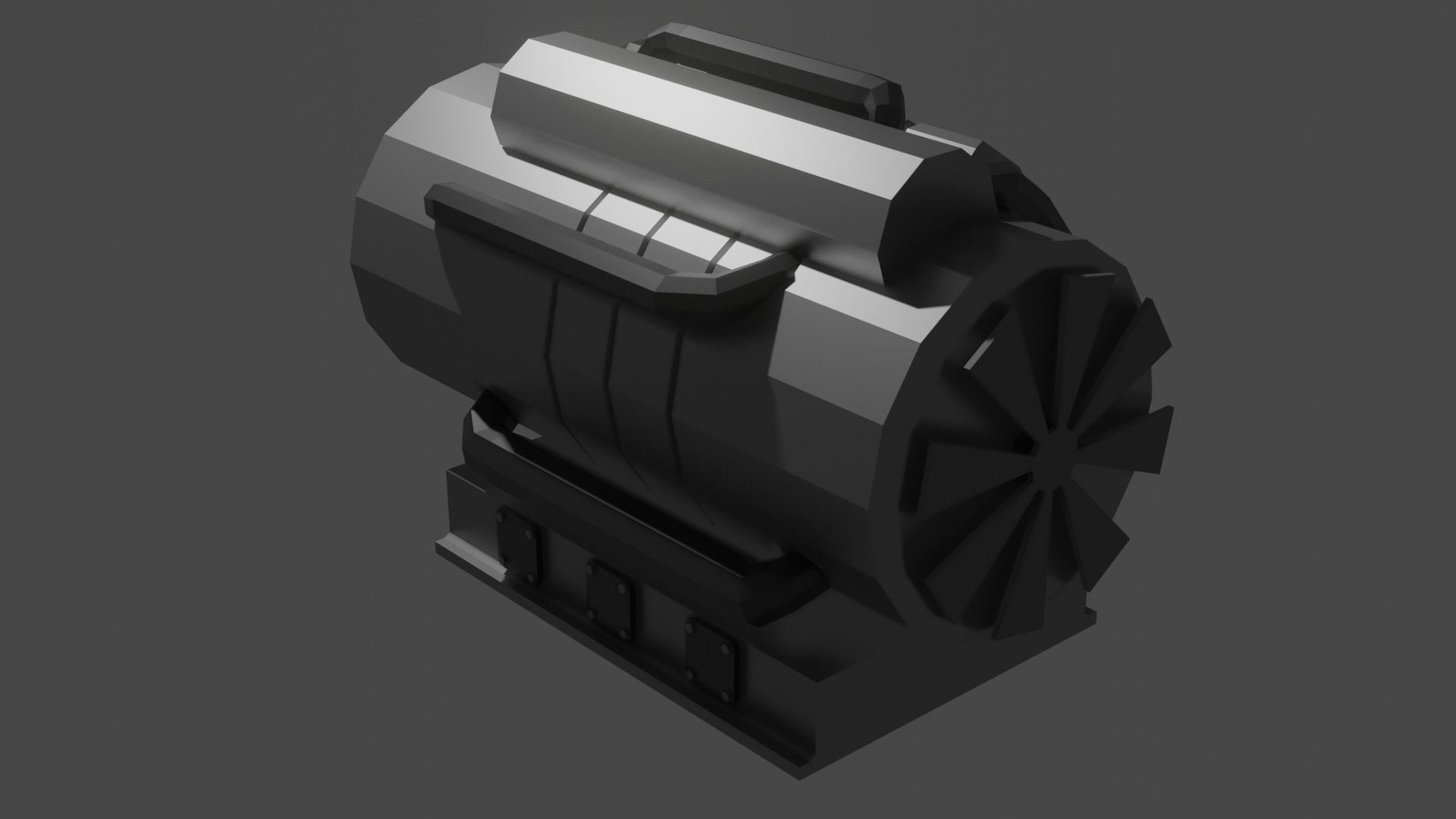 Low Poly Car Engine Low-poly 3D model_3