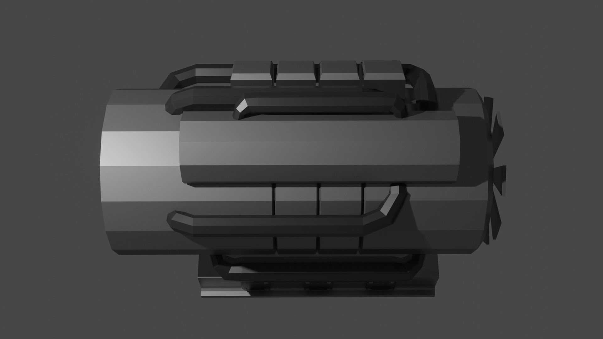 Low Poly Car Engine Low-poly 3D model_6