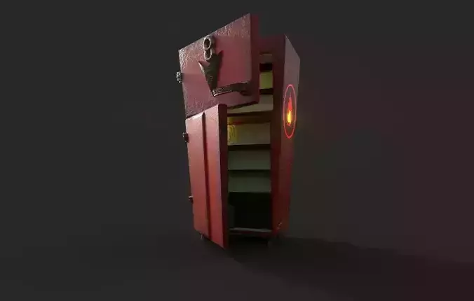 Refrigerator V8 Cartoon - Game Mesh