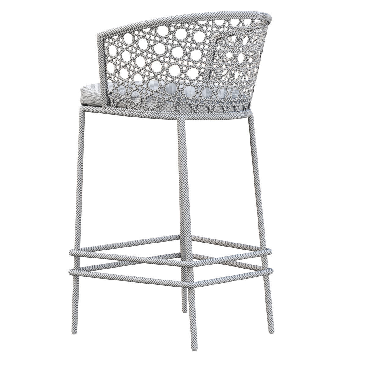 Rimma rattan bar stool  3D model_7