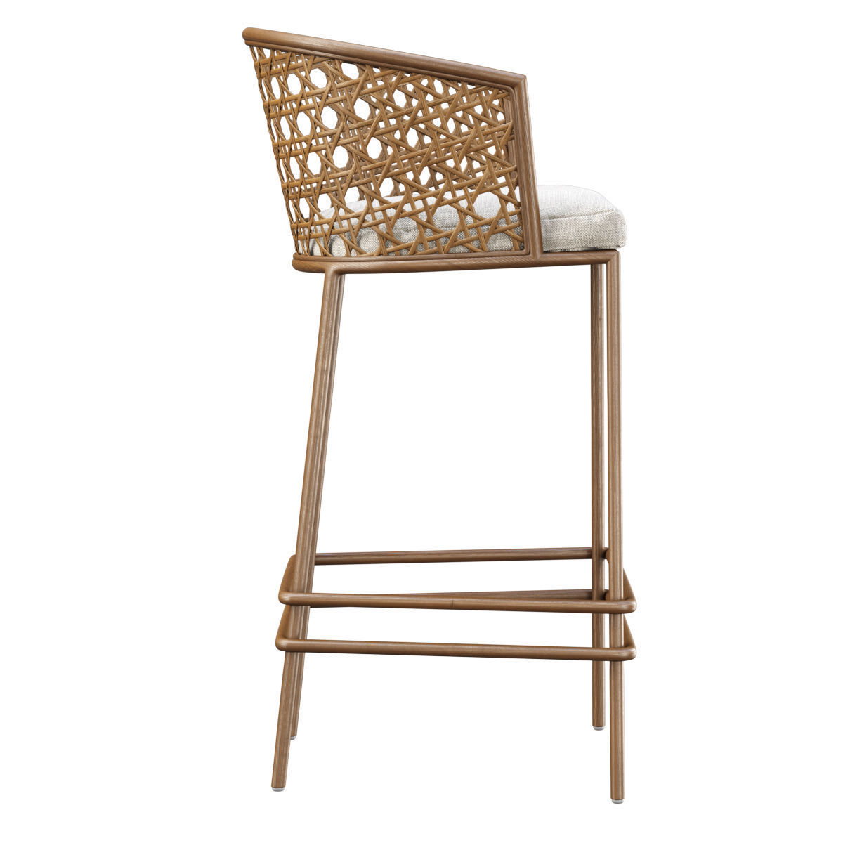Rimma rattan bar stool  3D model_1