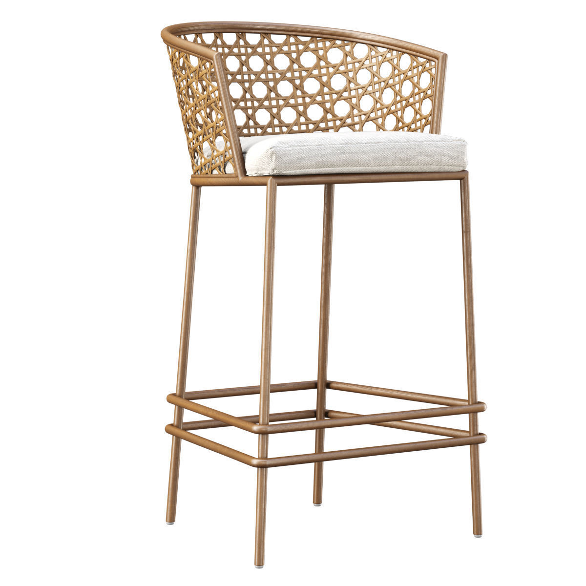 Rimma rattan bar stool  3D model_4