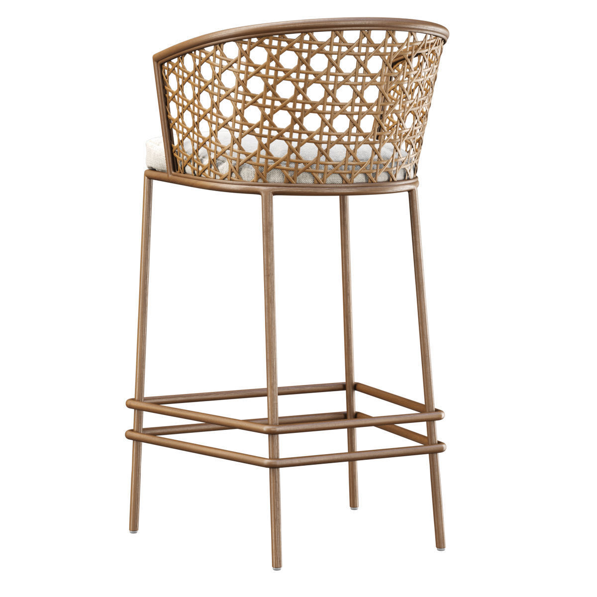 Rimma rattan bar stool  3D model_5