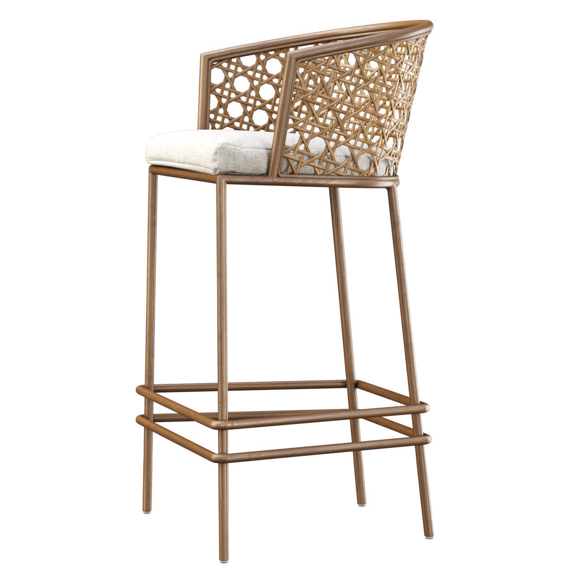 Rimma rattan bar stool  3D model_3