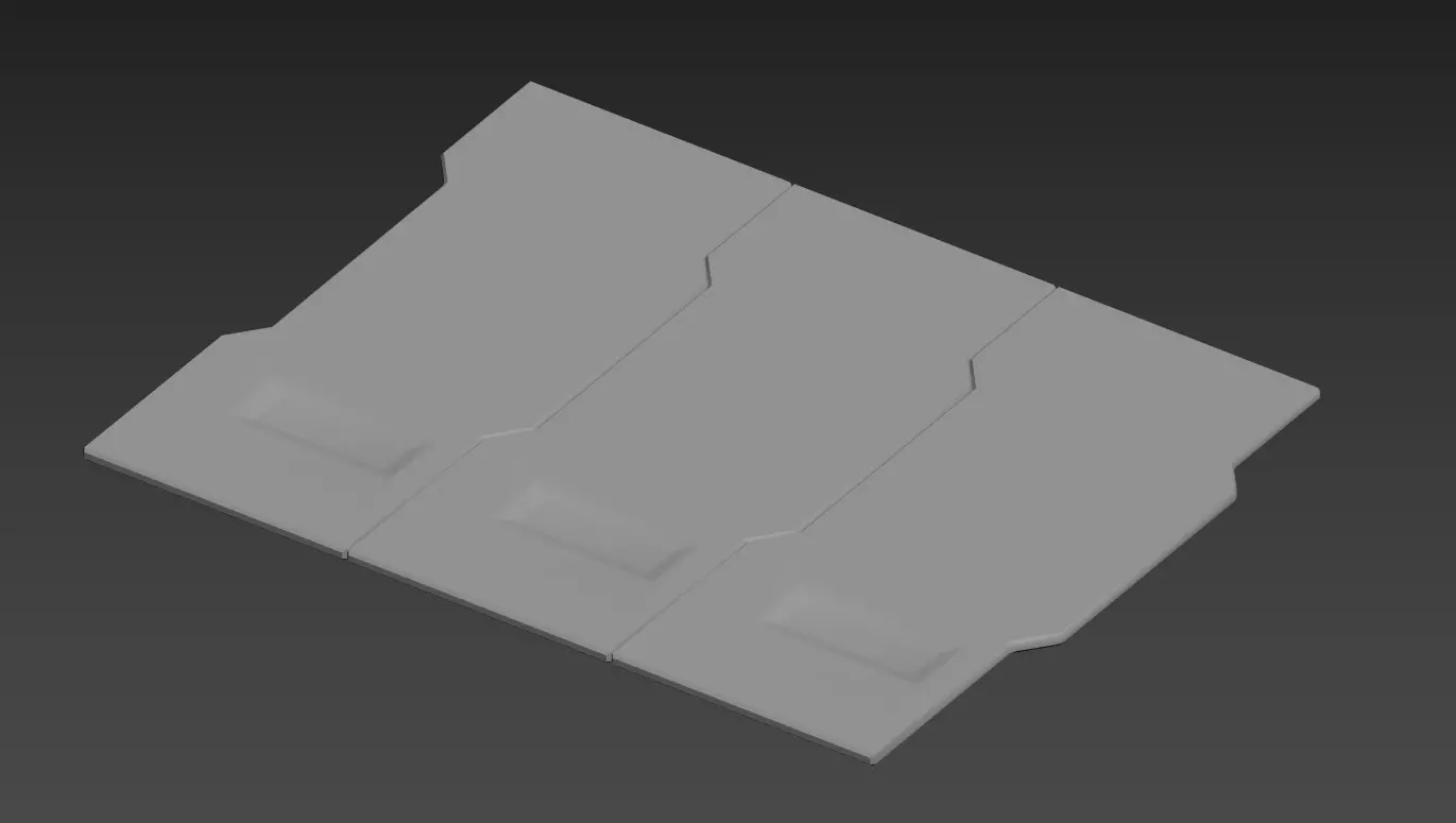 SciFi lo-poly tiles panels seamless Free low-poly 3D model_0