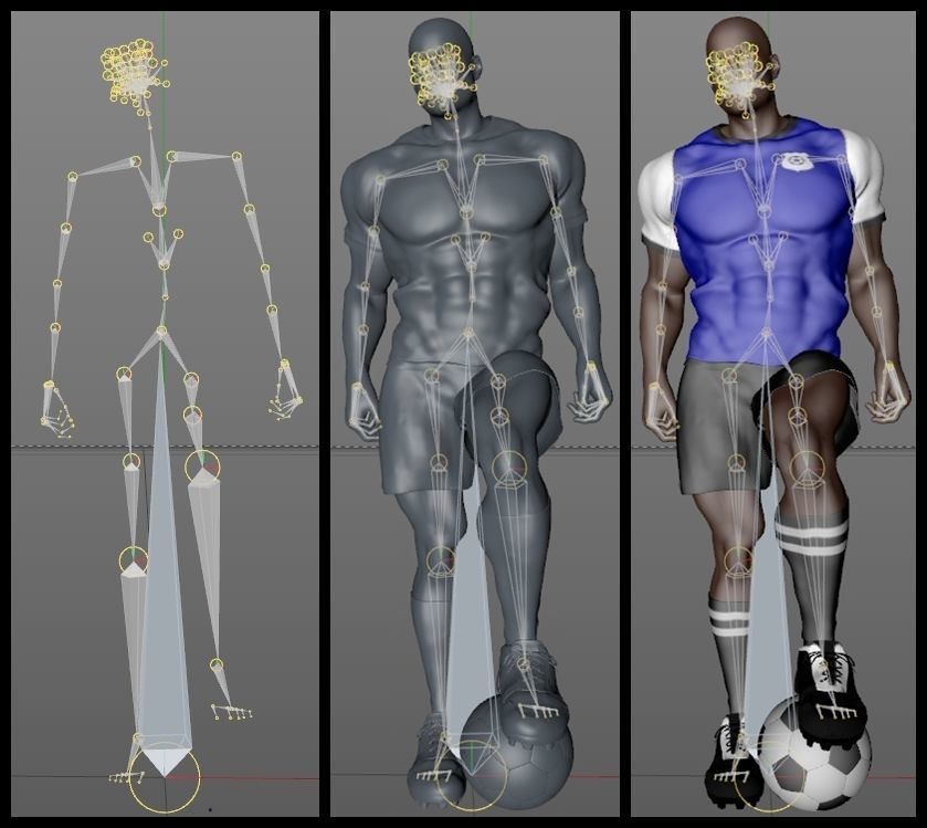 African Football Soccer Player Male 3D model_10