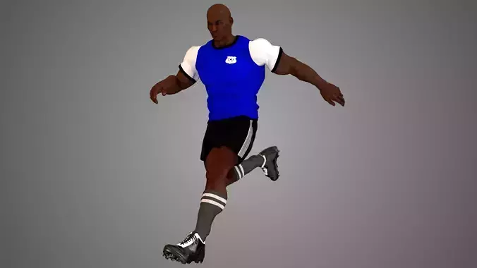 African Football Soccer Player Male 3D model African Football Soccer Player Male 3D model