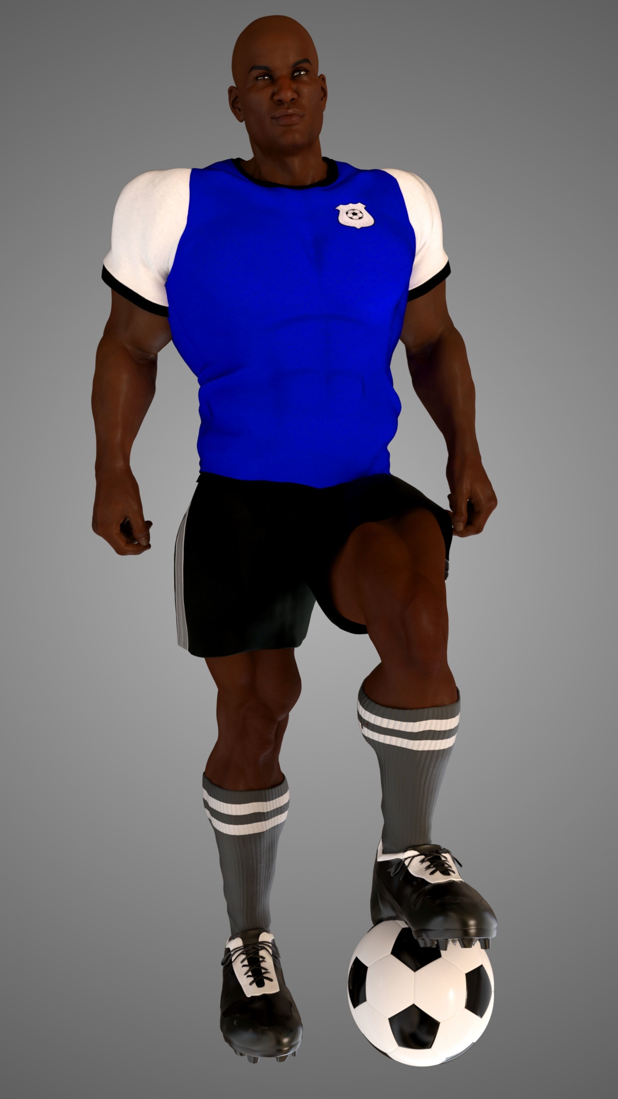 African Football Soccer Player Male 3D model_11