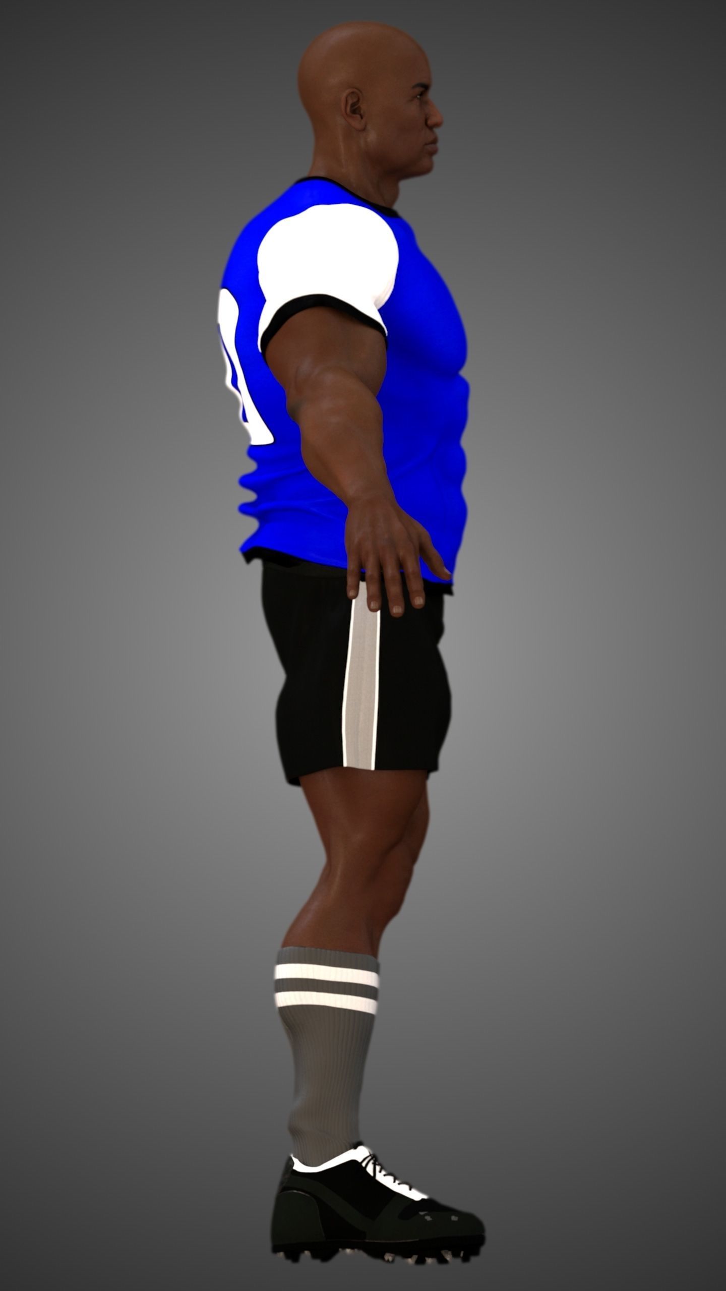African Football Soccer Player Male 3D model_7