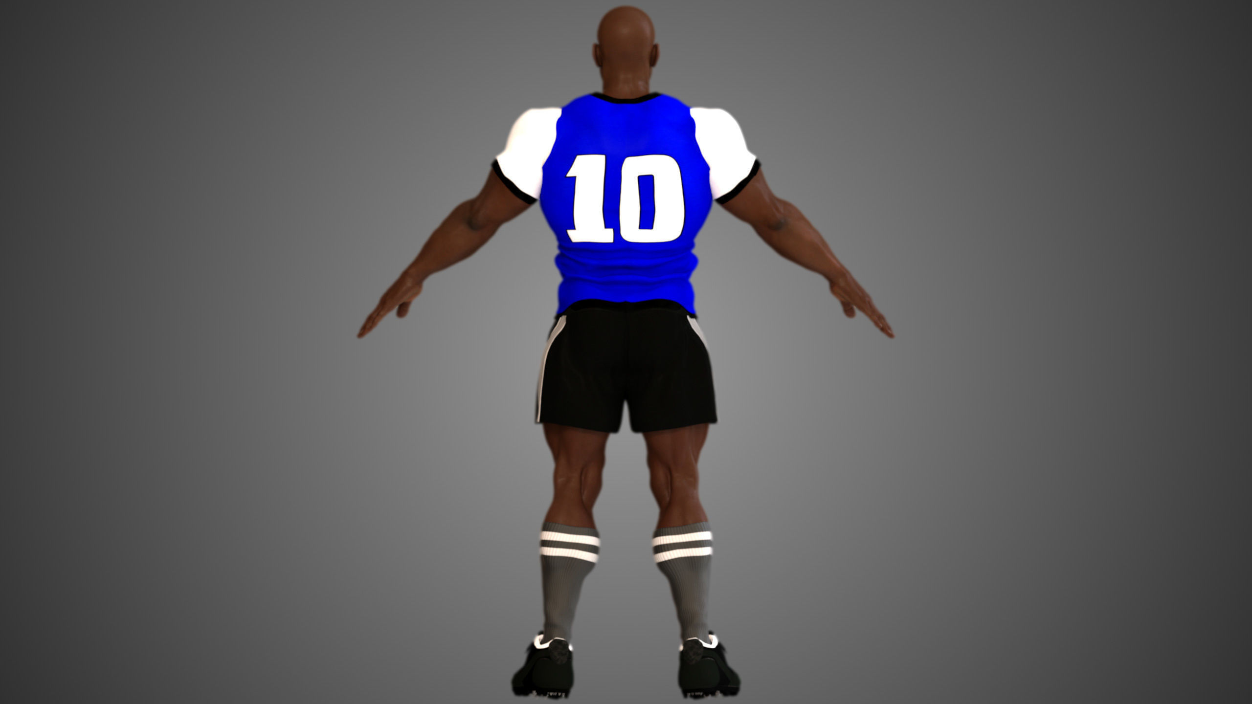 African Football Soccer Player Male 3D model_8