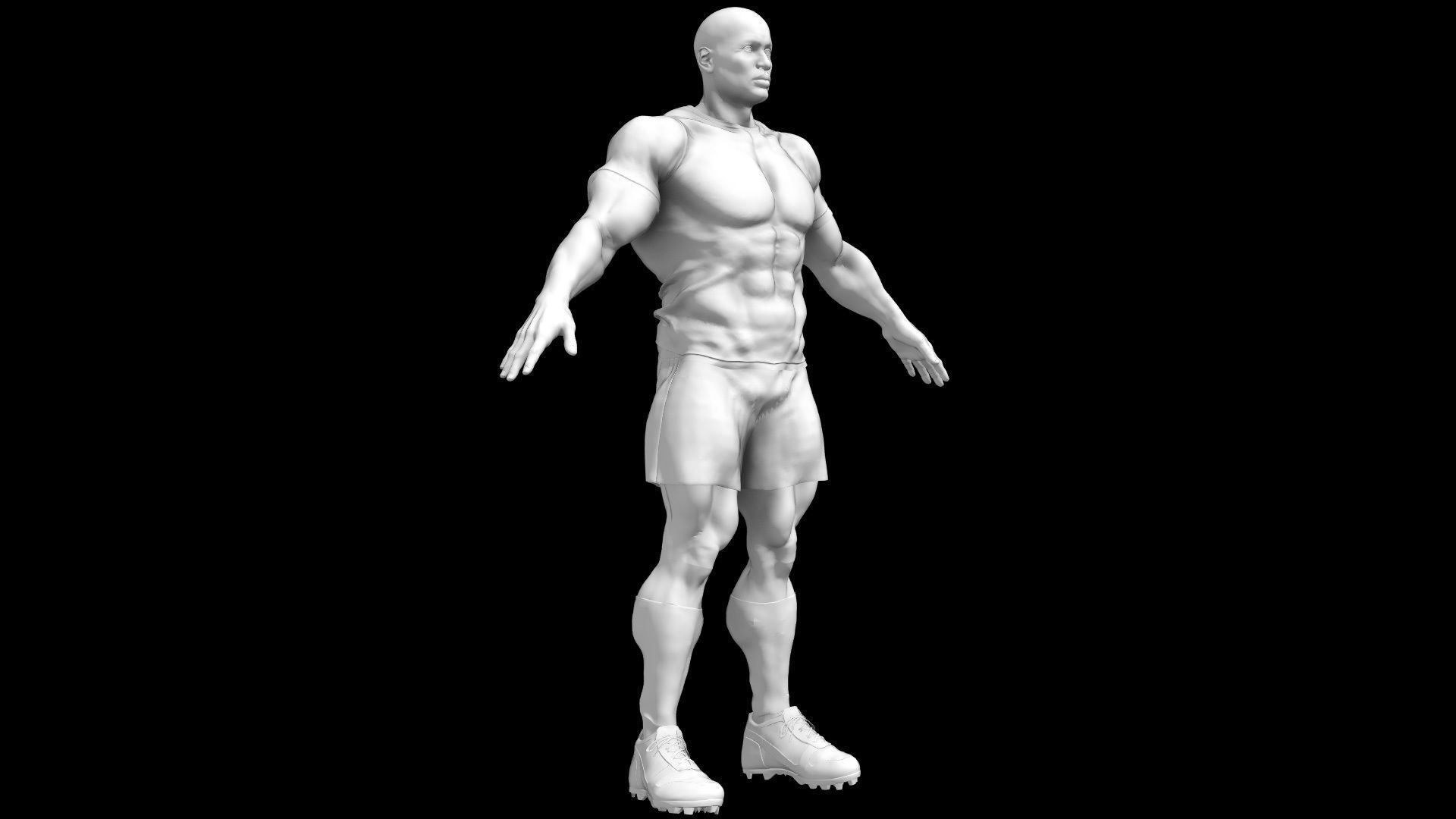 African Football Soccer Player Male 3D model_3