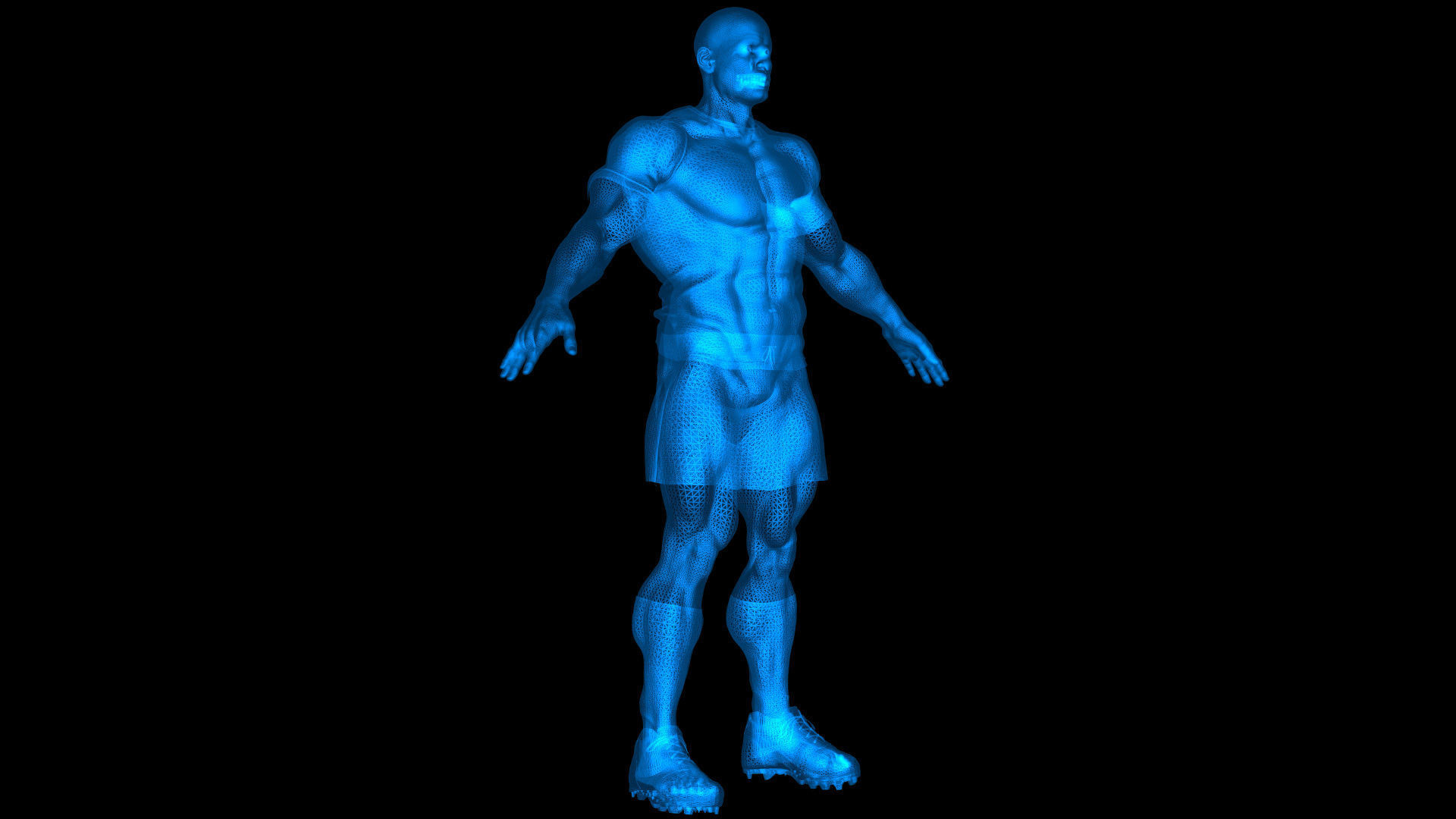 African Football Soccer Player Male 3D model_2