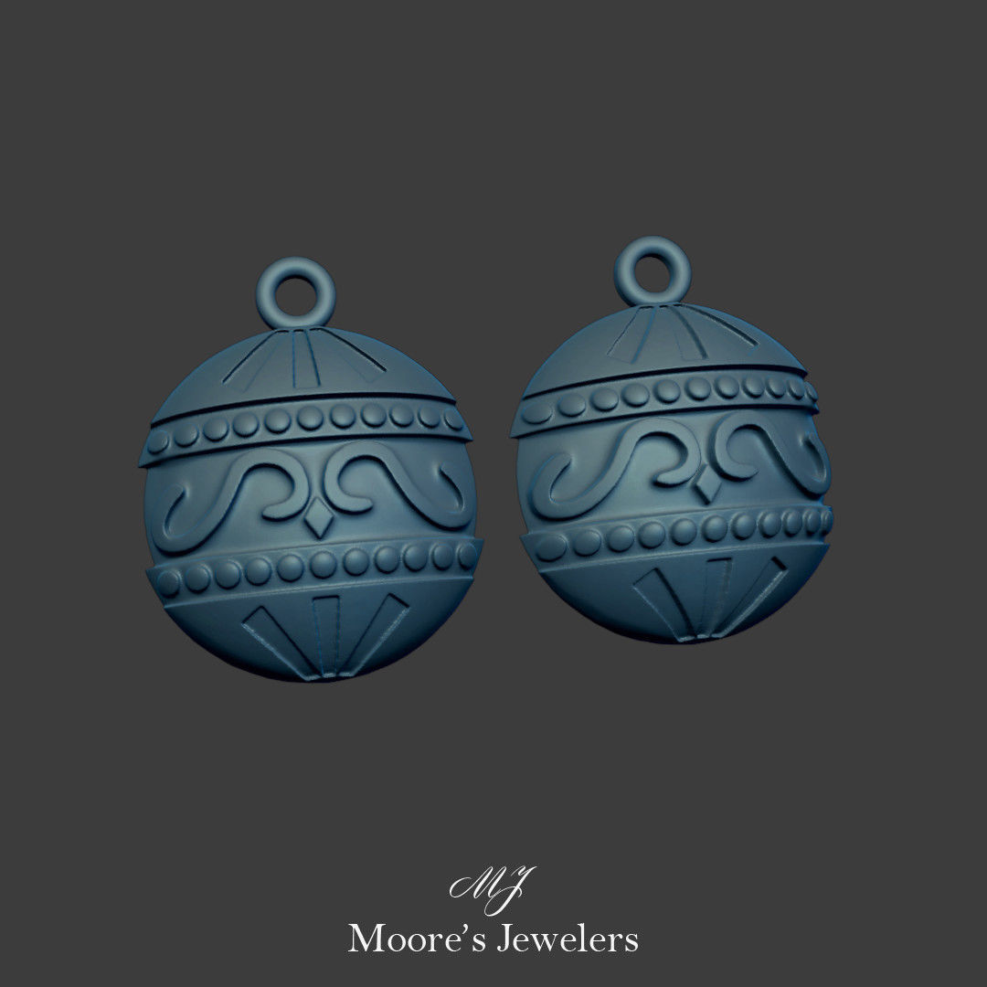 Christmas Ornament Earrings 3d Model 3D print model_3