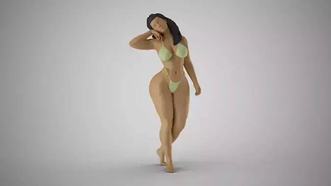 Girl Throw Back Hair 3D print model