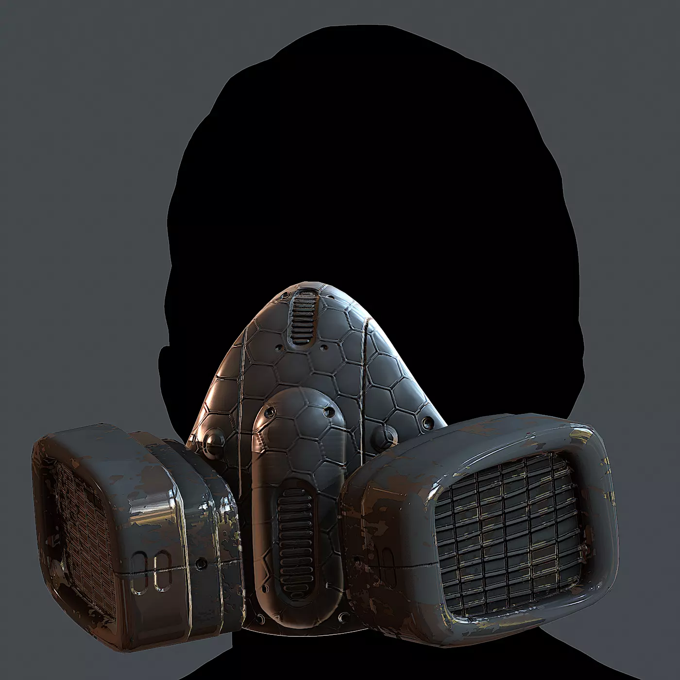 Gas mask helmet 3d model scifi Low-poly 3D model_0