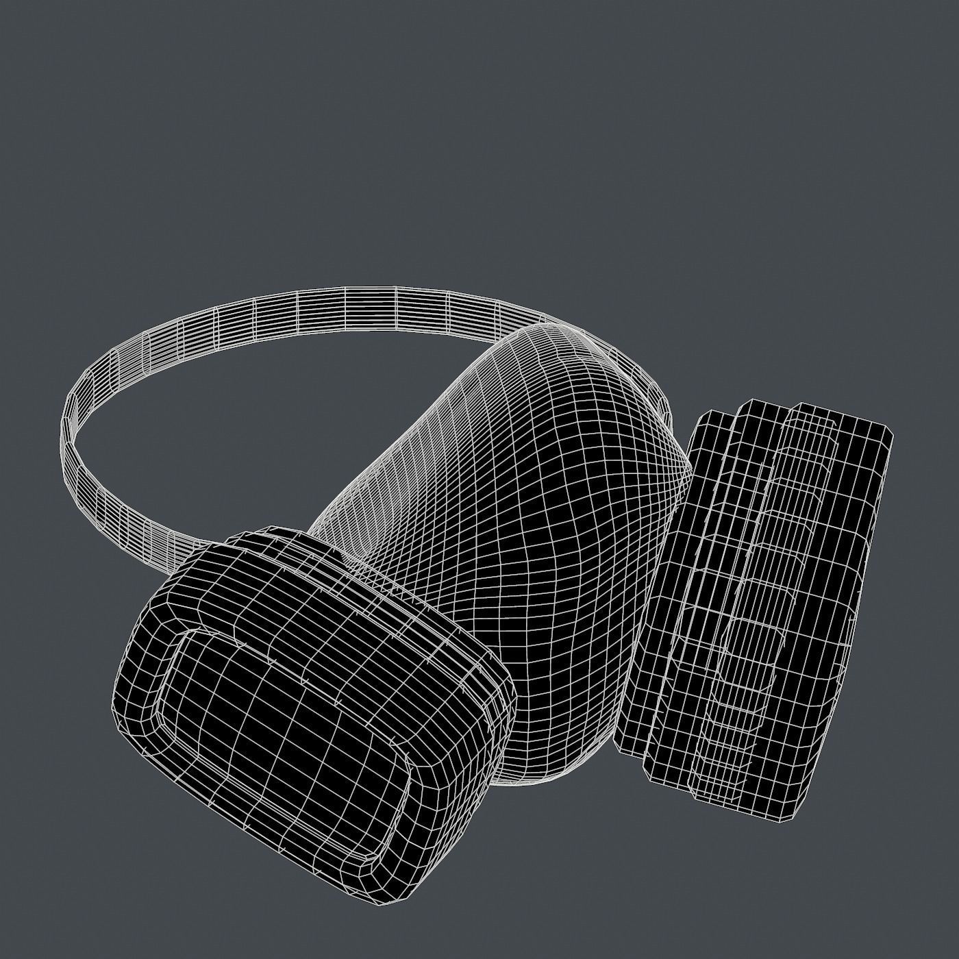 Gas mask helmet 3d model scifi Low-poly 3D model_7