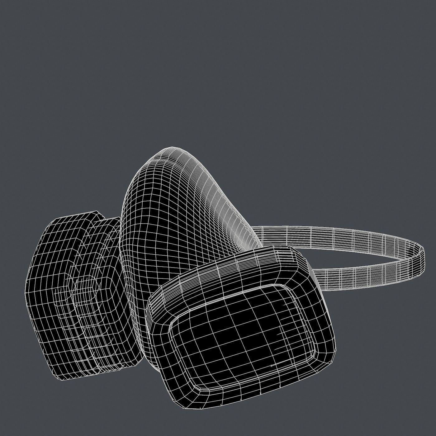 Gas mask helmet 3d model scifi Low-poly 3D model_6