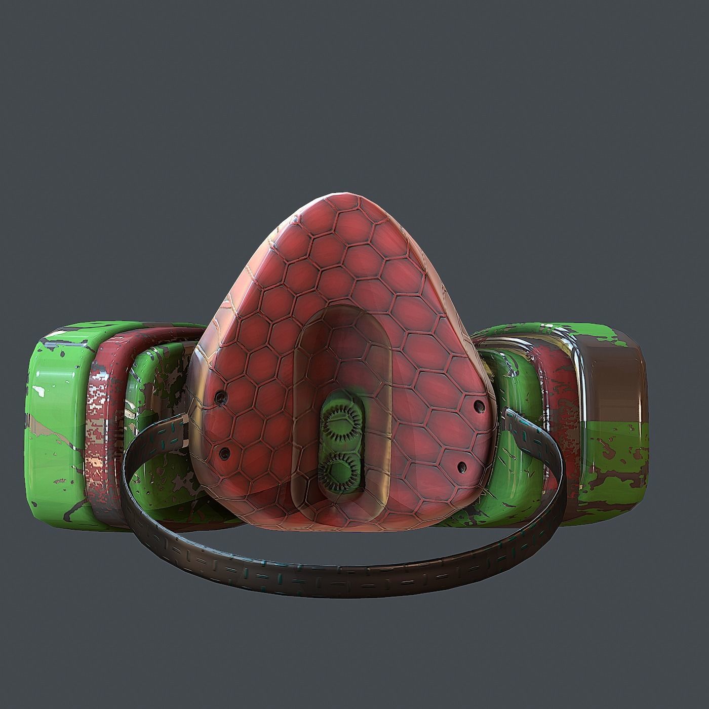 Gas mask helmet 3d model scifi Low-poly 3D model_4