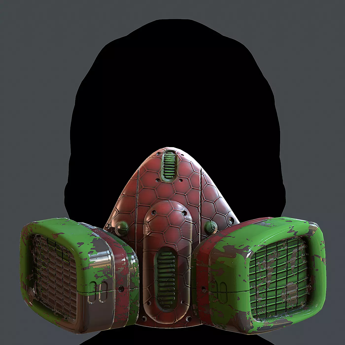 Gas mask helmet 3d model scifi Low-poly 3D model_0