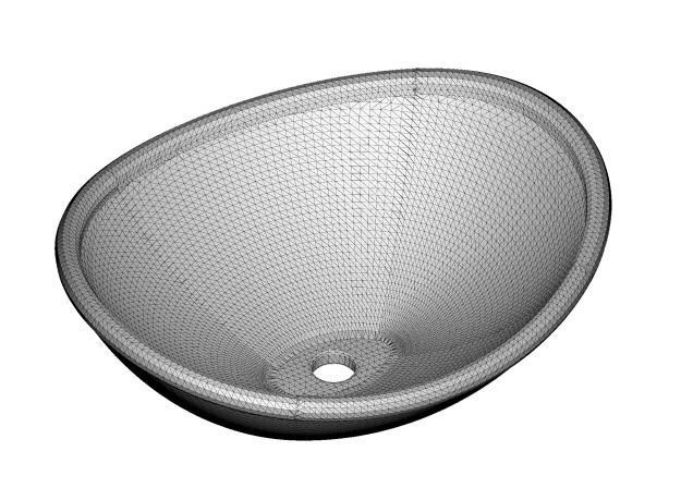 Classic Oval Wash Basin 3D print model_2