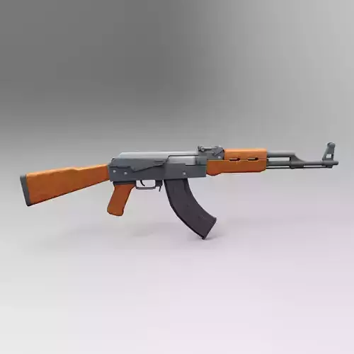 AK 47 Low Poly Mobile Game Ready model