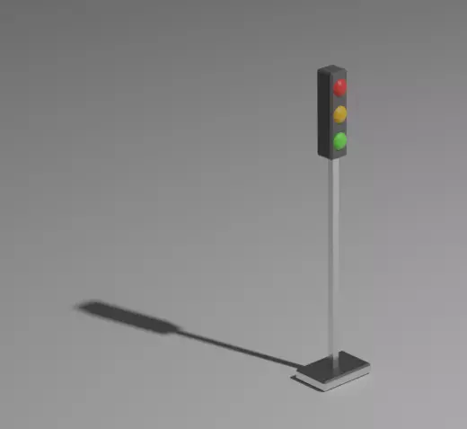 Traffic lights Low-poly 3D model_0