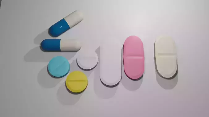 medicine different colored pills