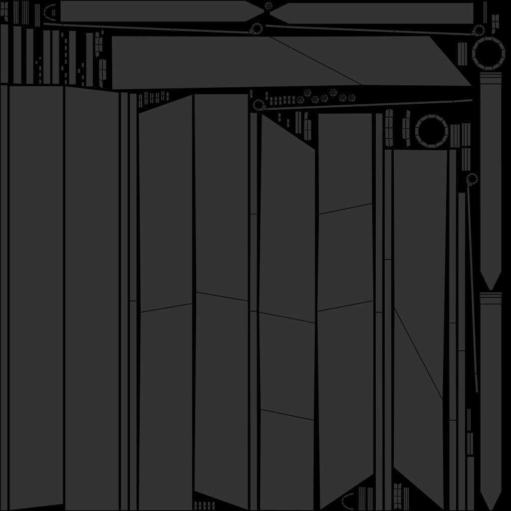 Medieval gates Low-poly 3D model_6