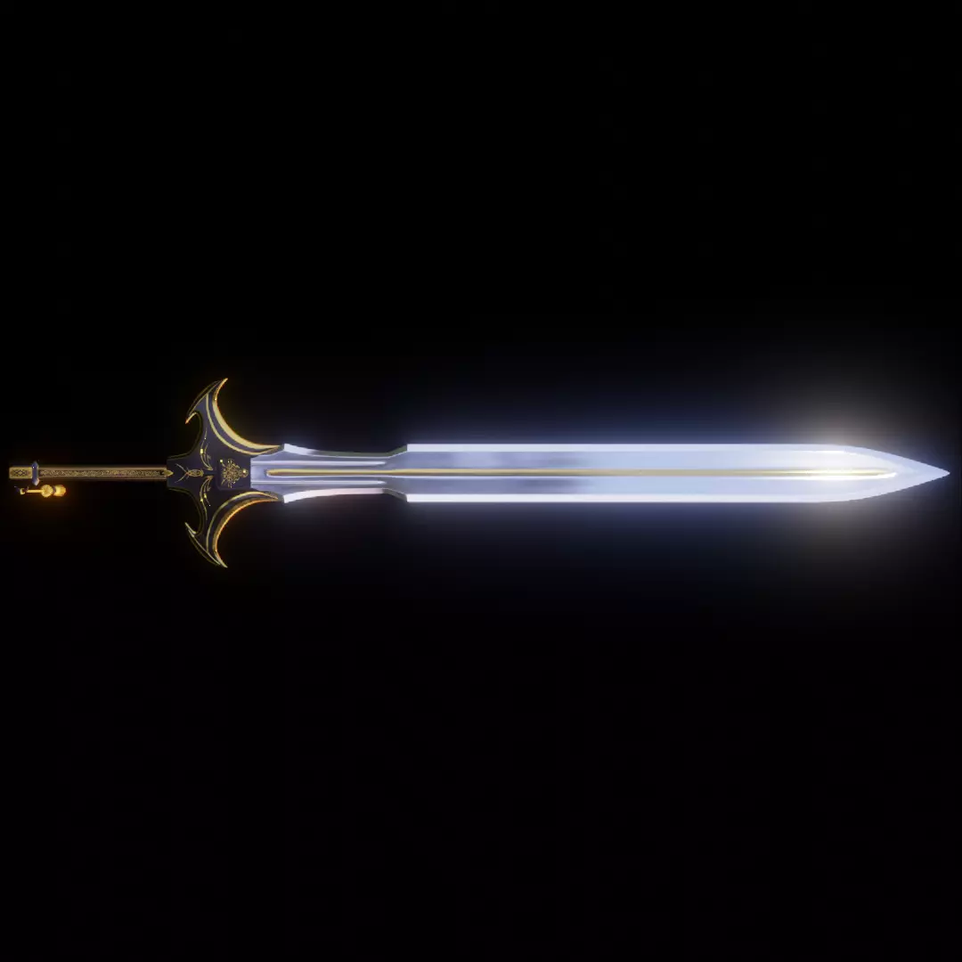 Obsidian Dragon Sword Low-poly 3D model_0
