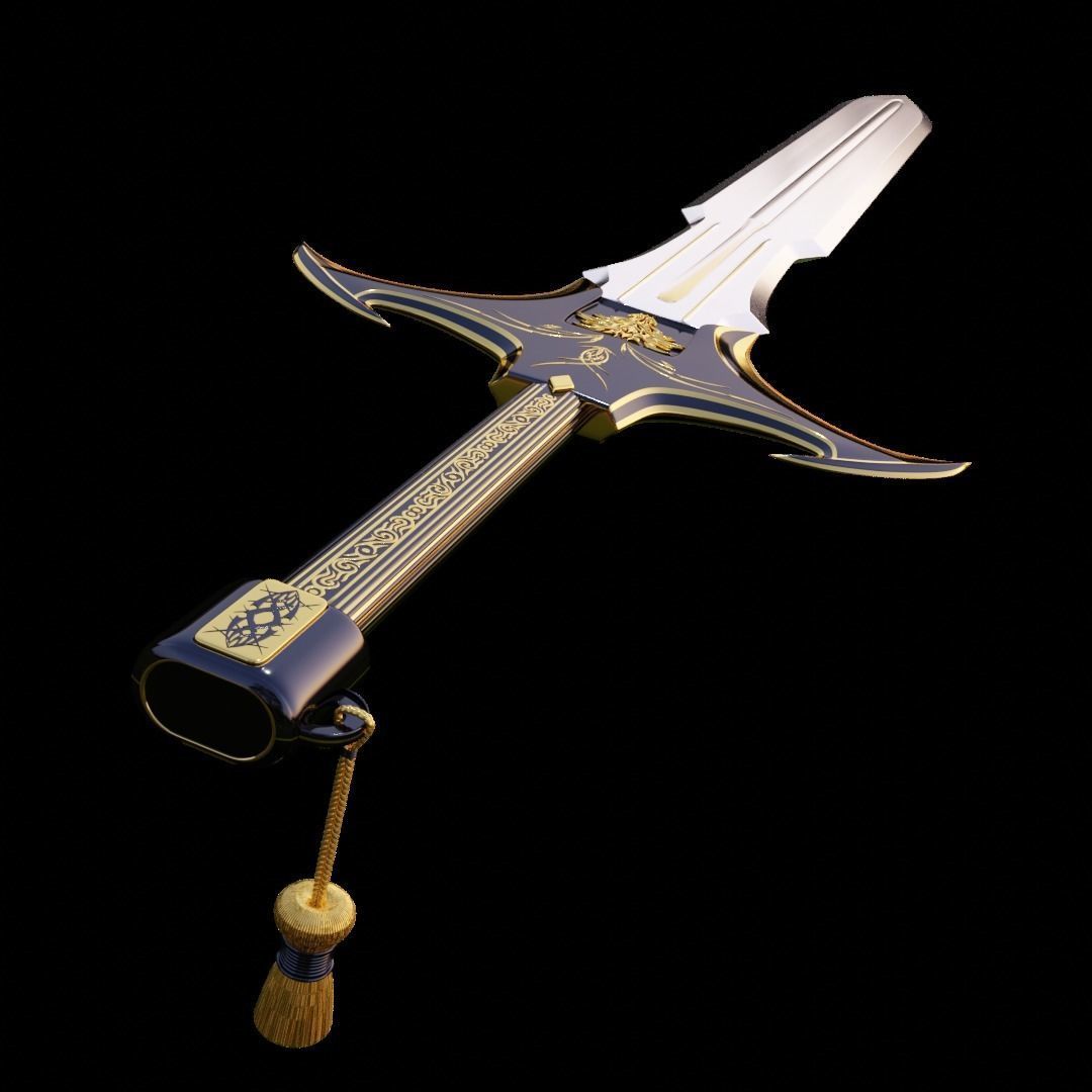 Obsidian Dragon Sword Low-poly 3D model_7