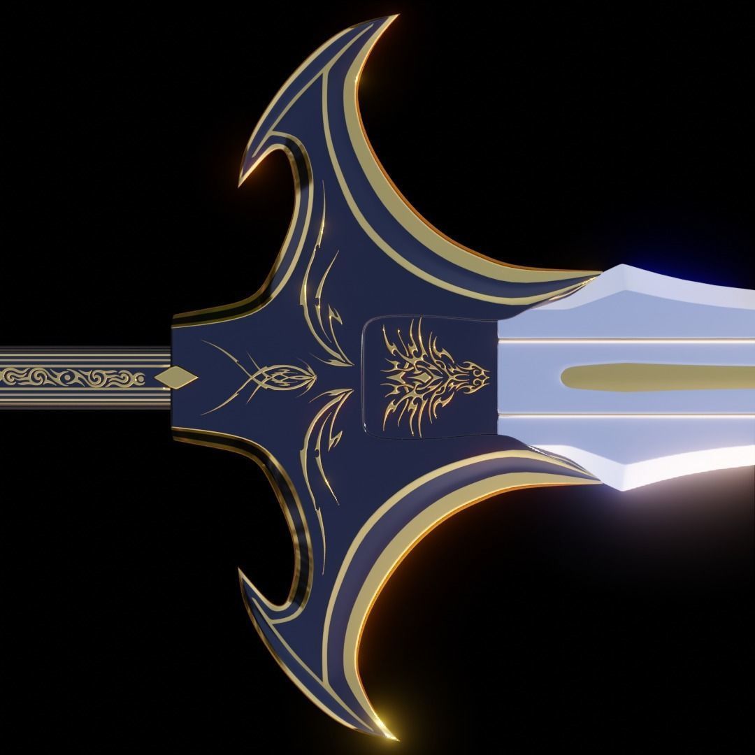 Obsidian Dragon Sword Low-poly 3D model_3