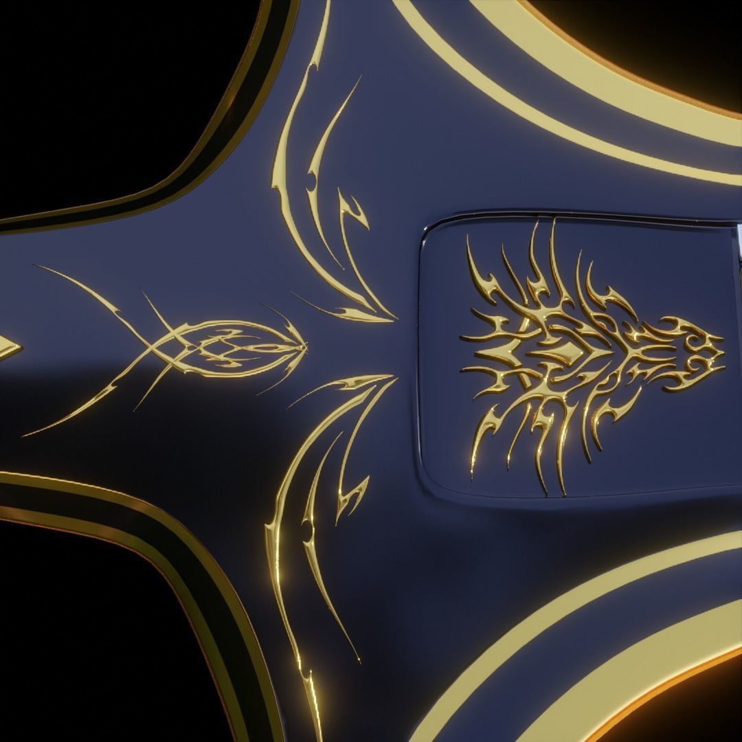 Obsidian Dragon Sword Low-poly 3D model_8