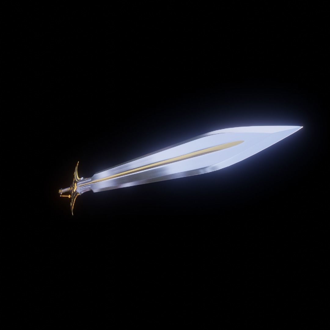 Obsidian Dragon Sword Low-poly 3D model_1
