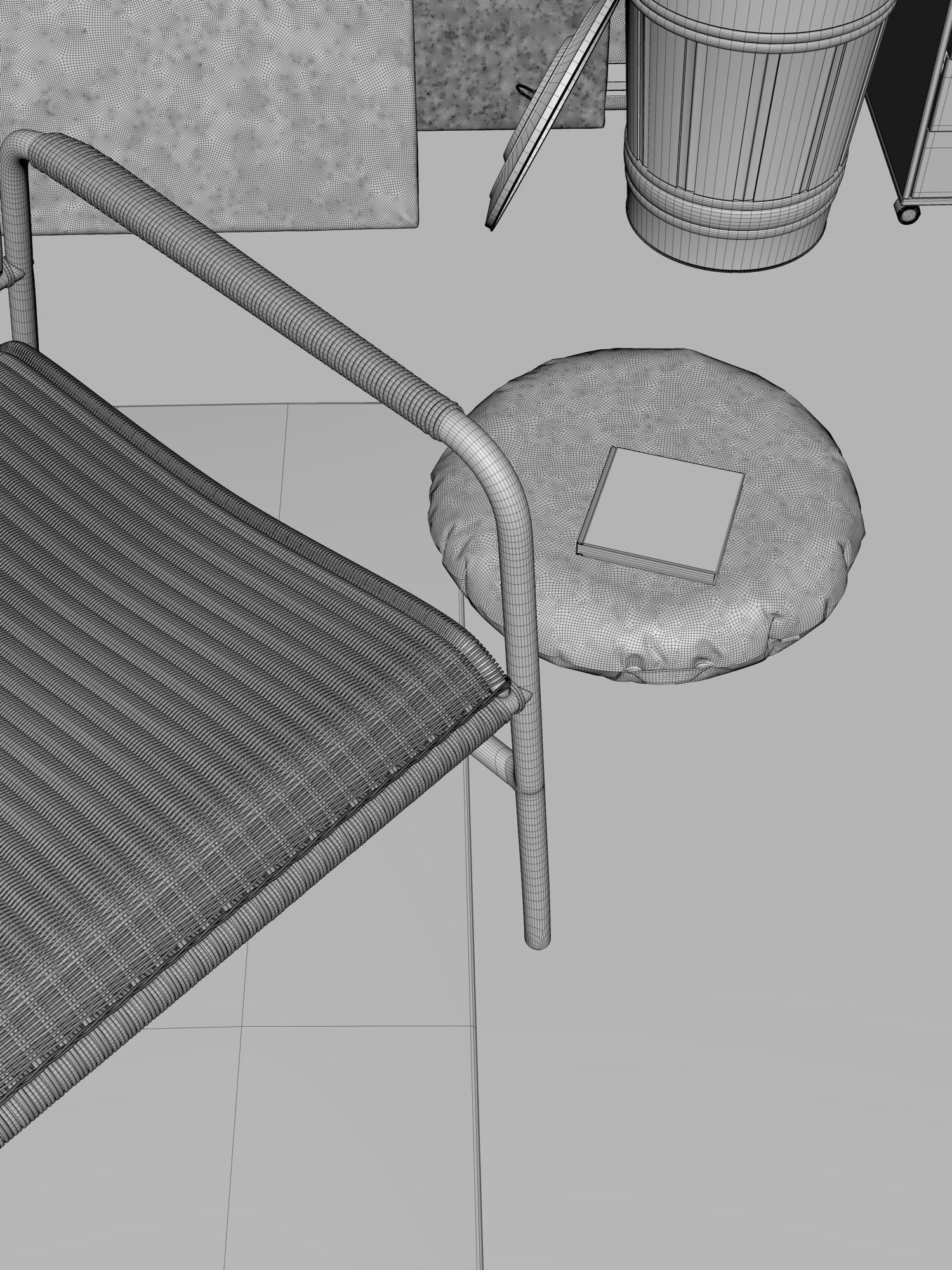 Watercolor Room interior scene 3D model_18