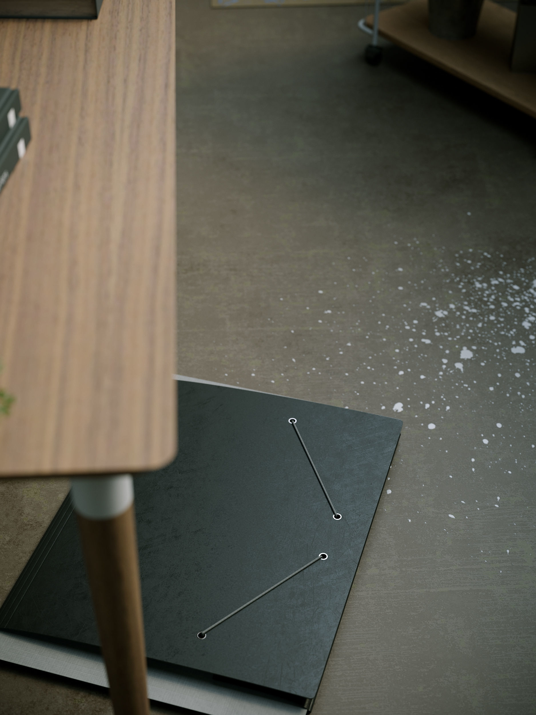 Watercolor Room interior scene 3D model_14