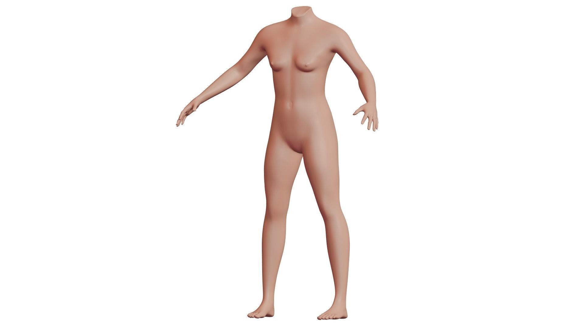 Character 46 High and Low-poly - Body female 3D model_2