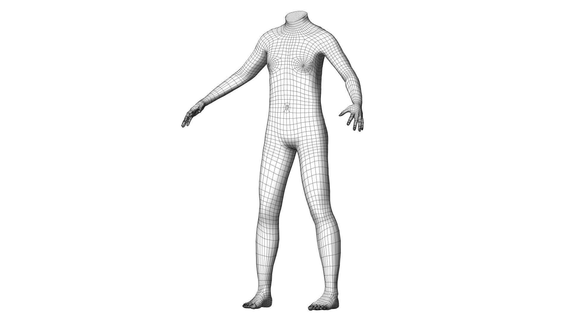 Character 47 High and Low-poly -  Body male 3D model_4