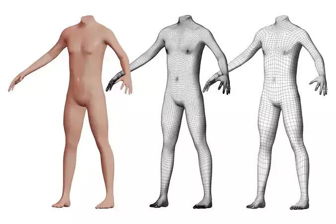 Character 49 High and Low-poly -  Body male