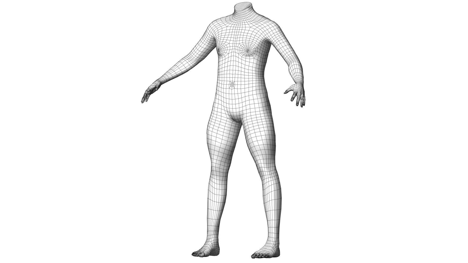Character 50 High and Low-poly - Body male 3D model_4