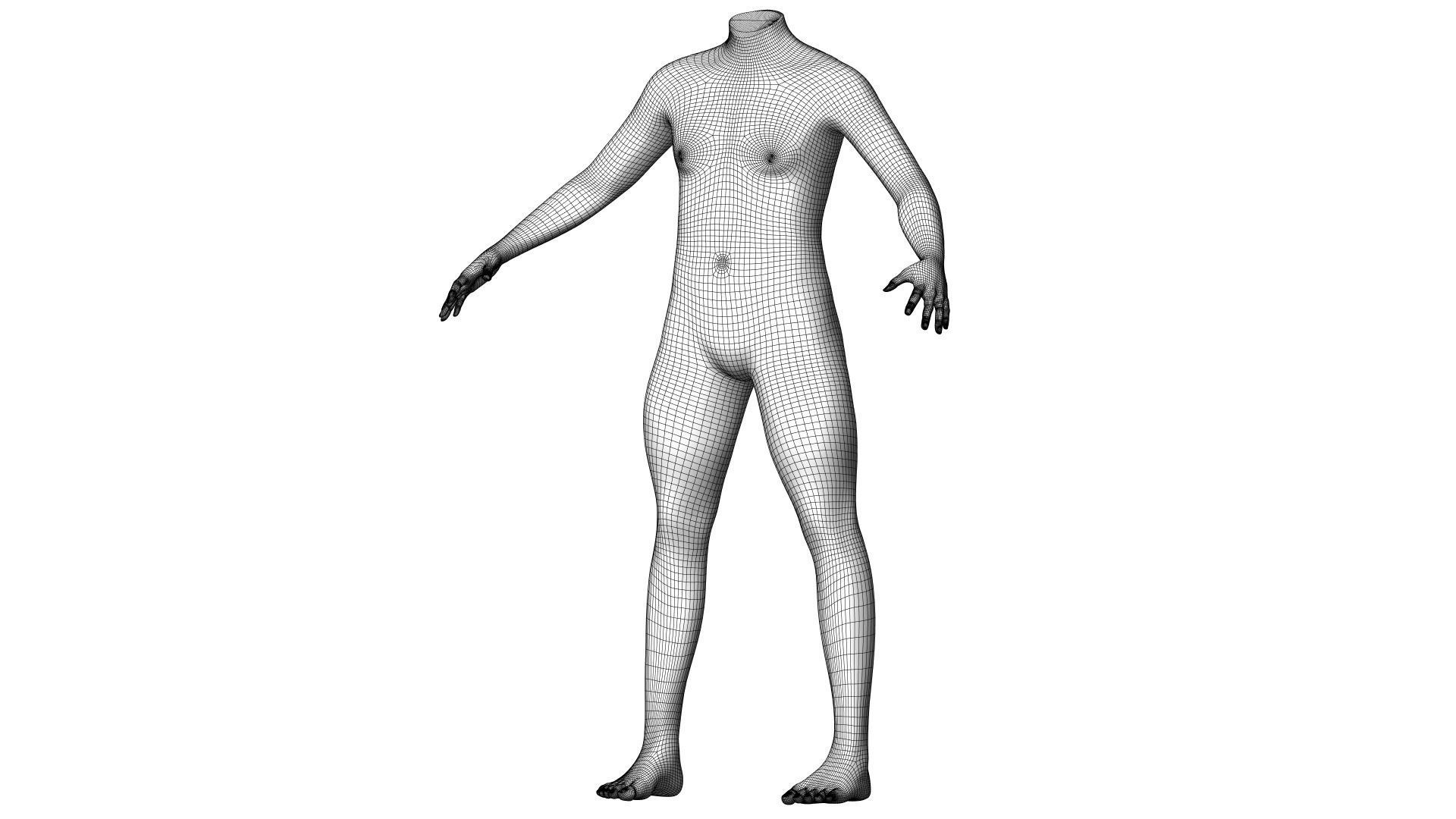 Character 50 High and Low-poly - Body male 3D model_3