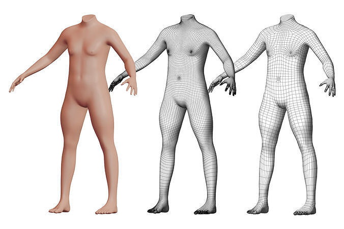 Character 50 High and Low-poly -  Body male 3D model