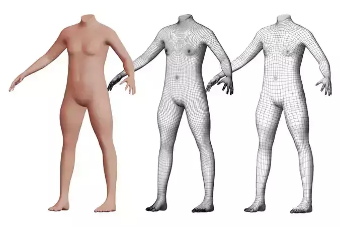 Character 50 High and Low-poly -  Body male 3D model
