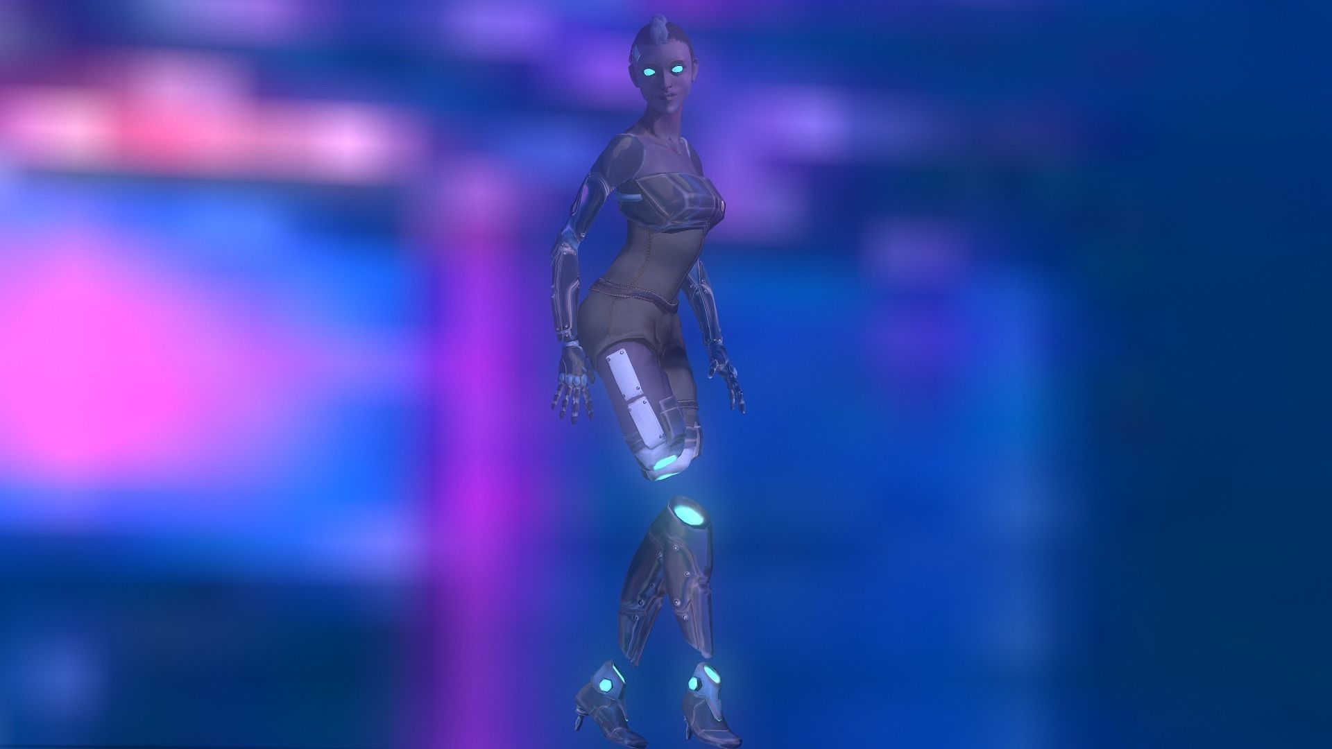 Cyber Girl Low Poly model Low-poly 3D model_19