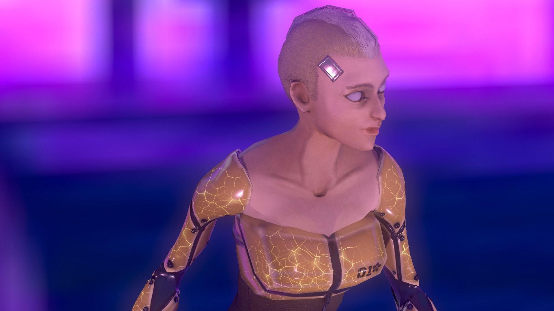 Cyber Girl Low Poly model Low-poly 3D model_29