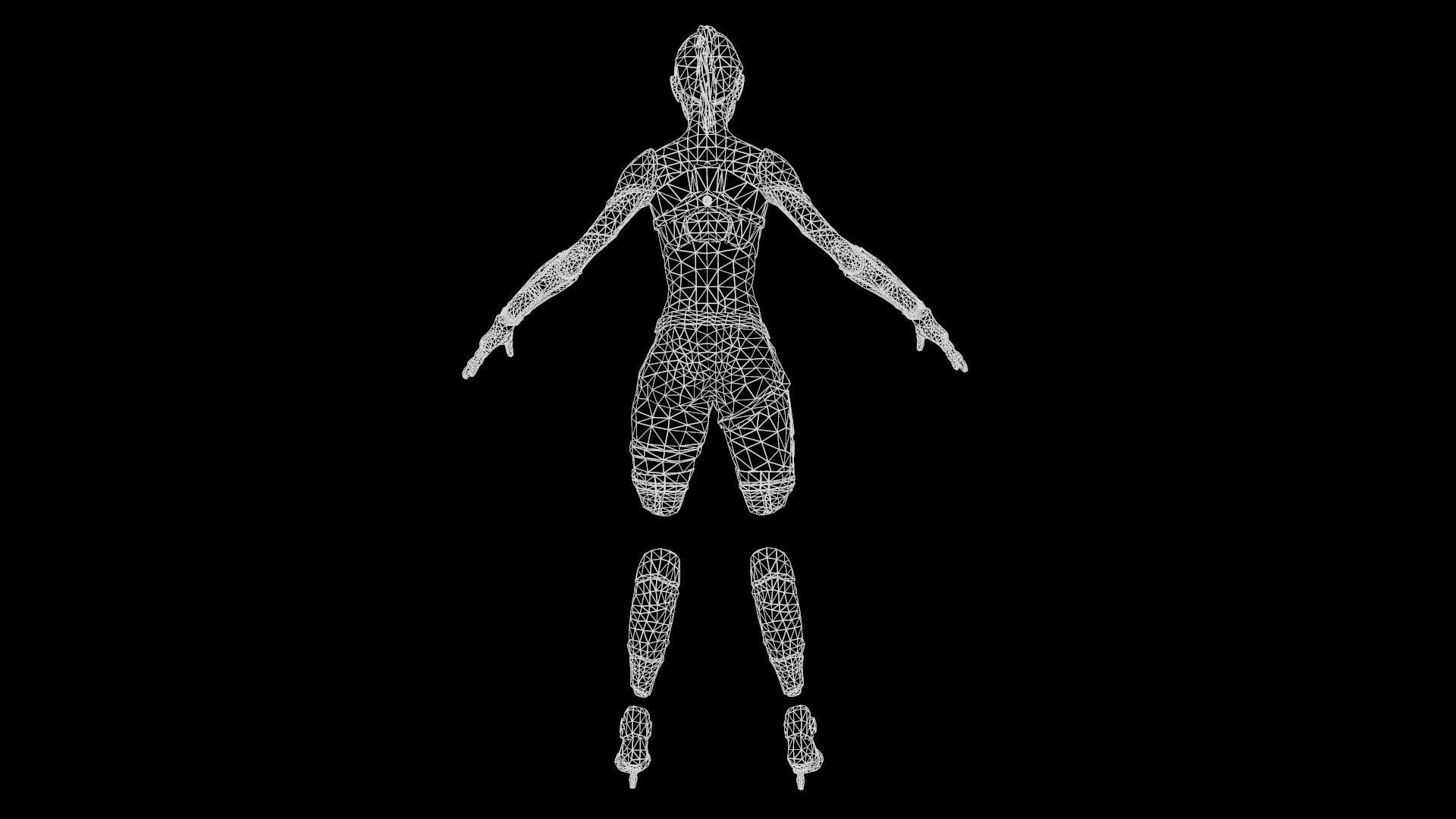 Cyber Girl Low Poly model Low-poly 3D model_33