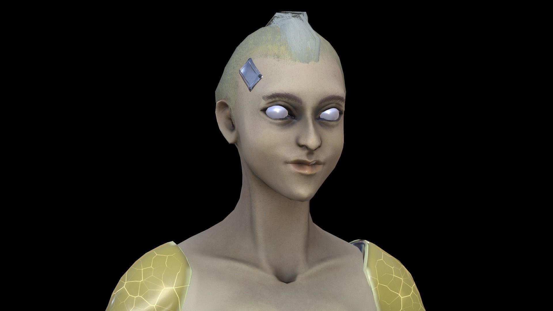 Cyber Girl Low Poly model Low-poly 3D model_6