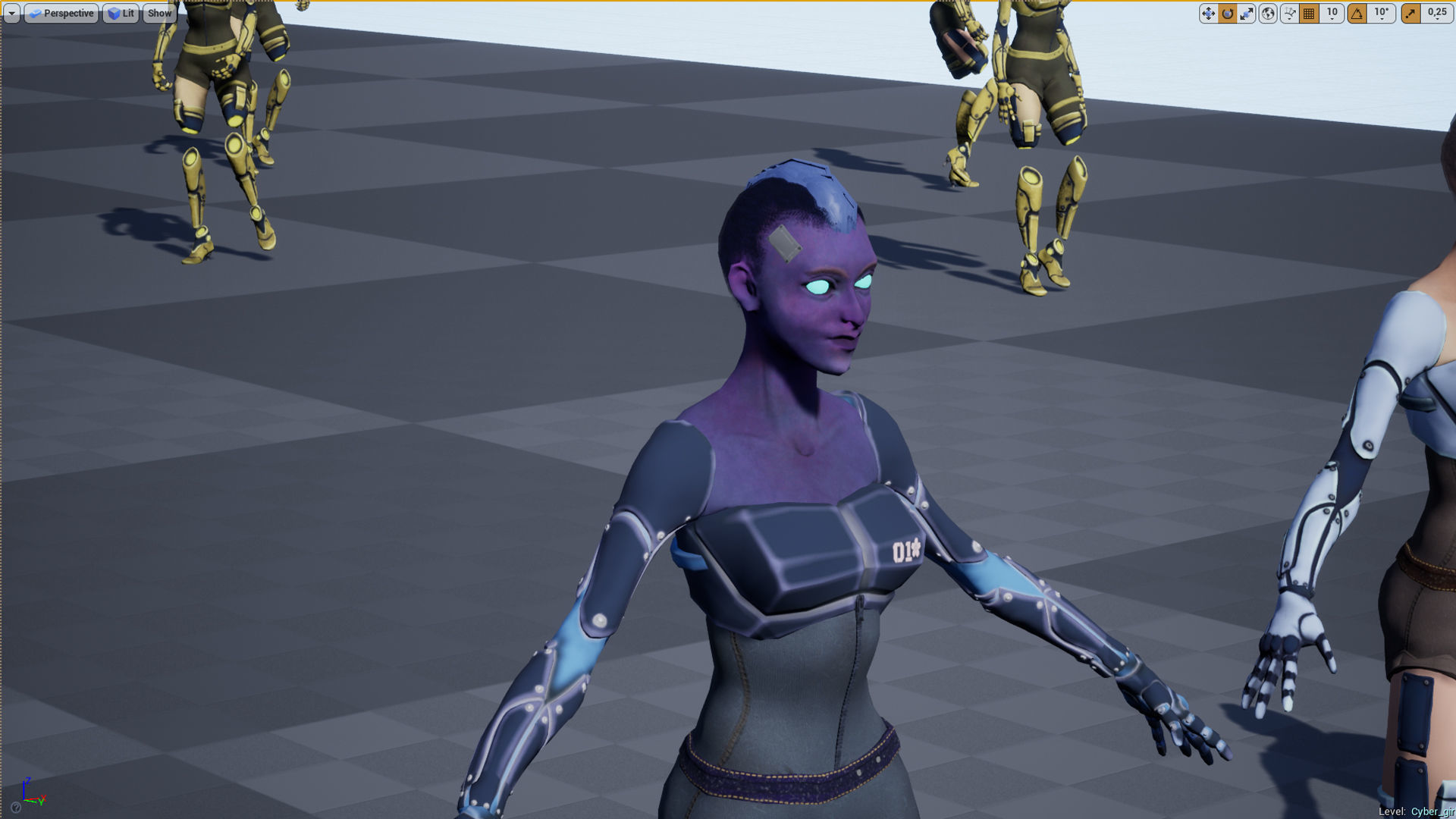 Cyber Girl Low Poly model Low-poly 3D model_36