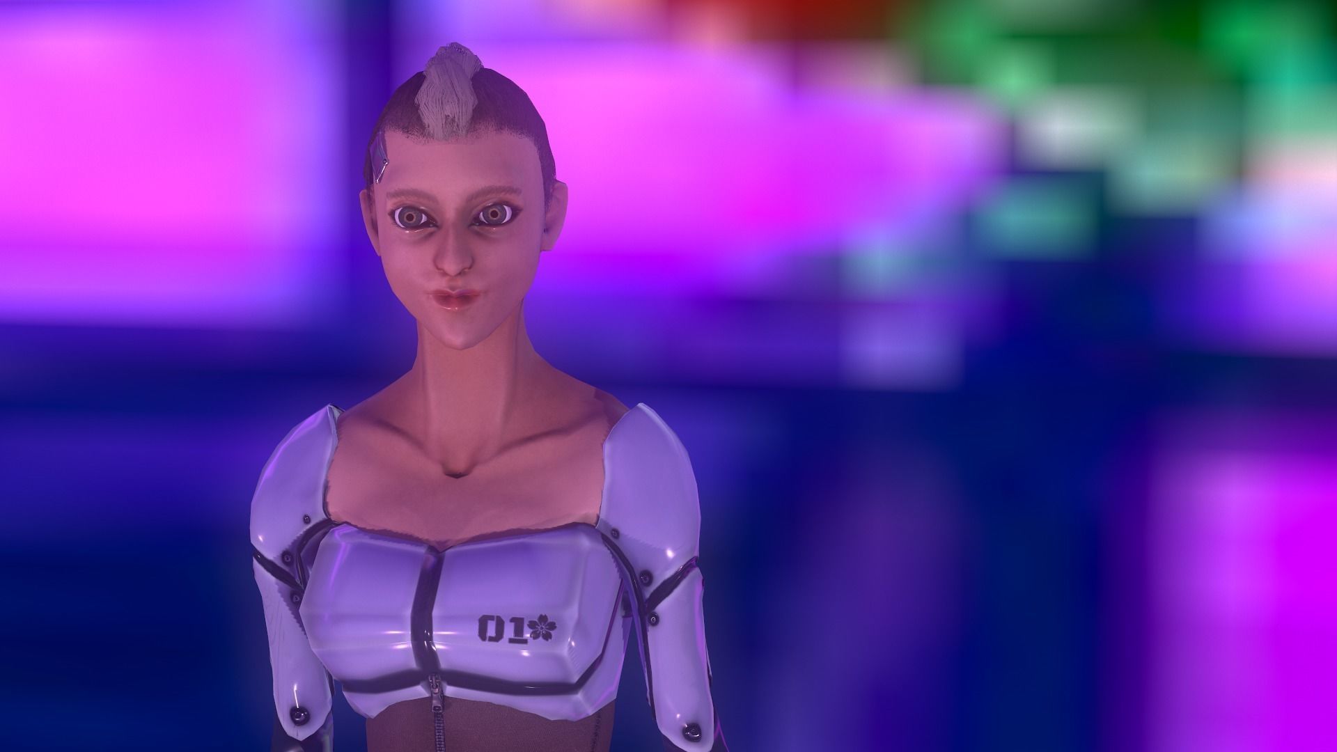 Cyber Girl Low Poly model Low-poly 3D model_30