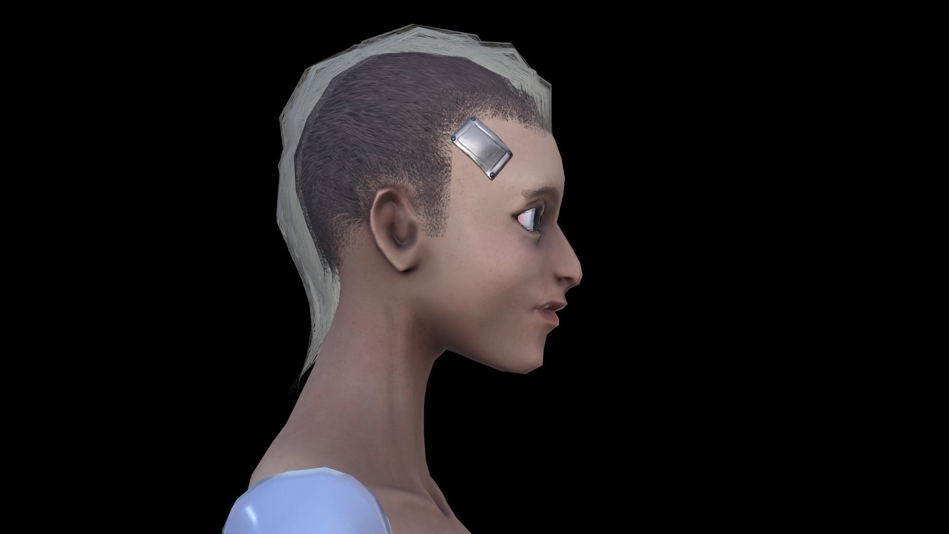 Cyber Girl Low Poly model Low-poly 3D model_9