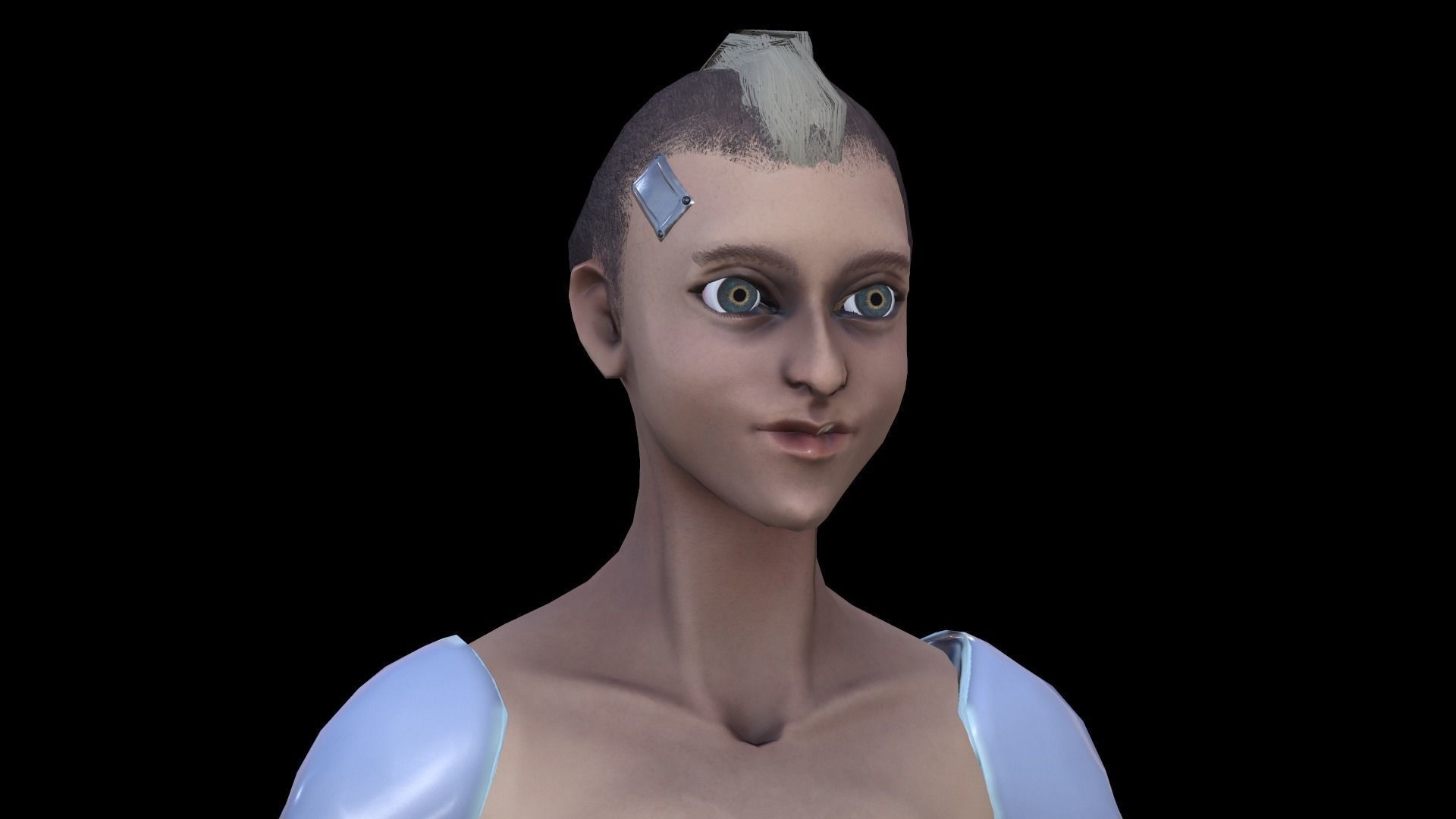Cyber Girl Low Poly model Low-poly 3D model_5